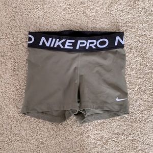 Army Green Nike Pro Shorts